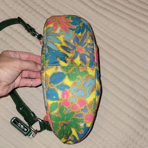 Nine West Boho Cloth Purse Leather Strap Handbag - Picture 8 of 13